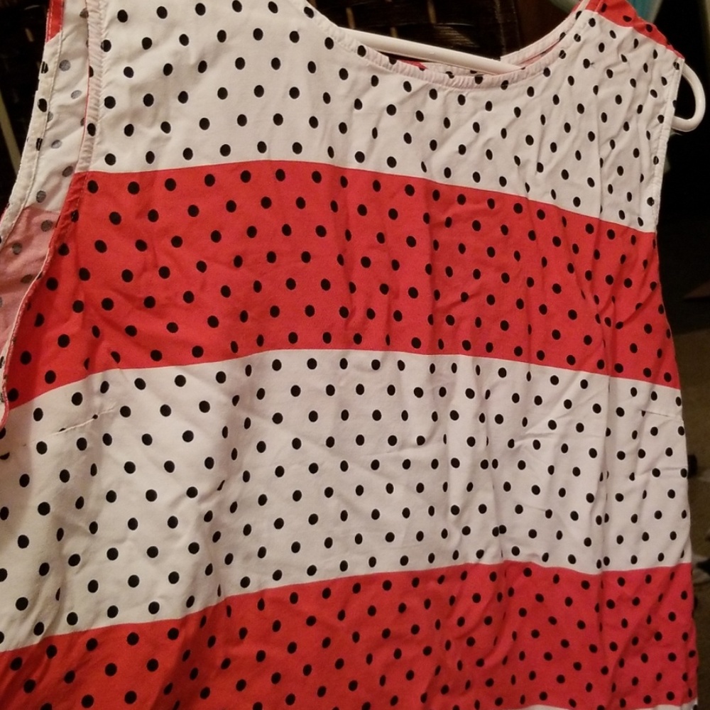 tanktop Talbots xl orange polkadot and plain tank